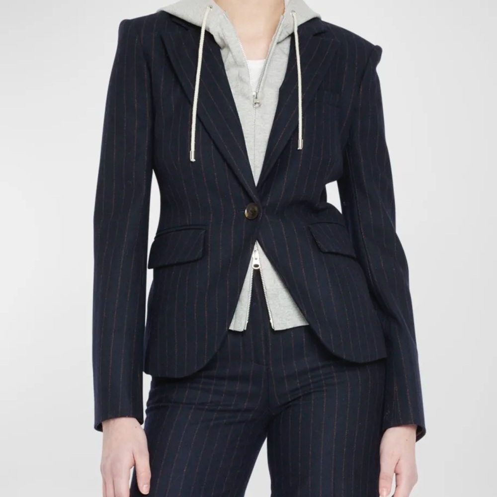 Veronica Beard Tyra Dickey Navy Pinstripe Blazer Jacket Preppy Academia Size 2 - Picture 15 of 15